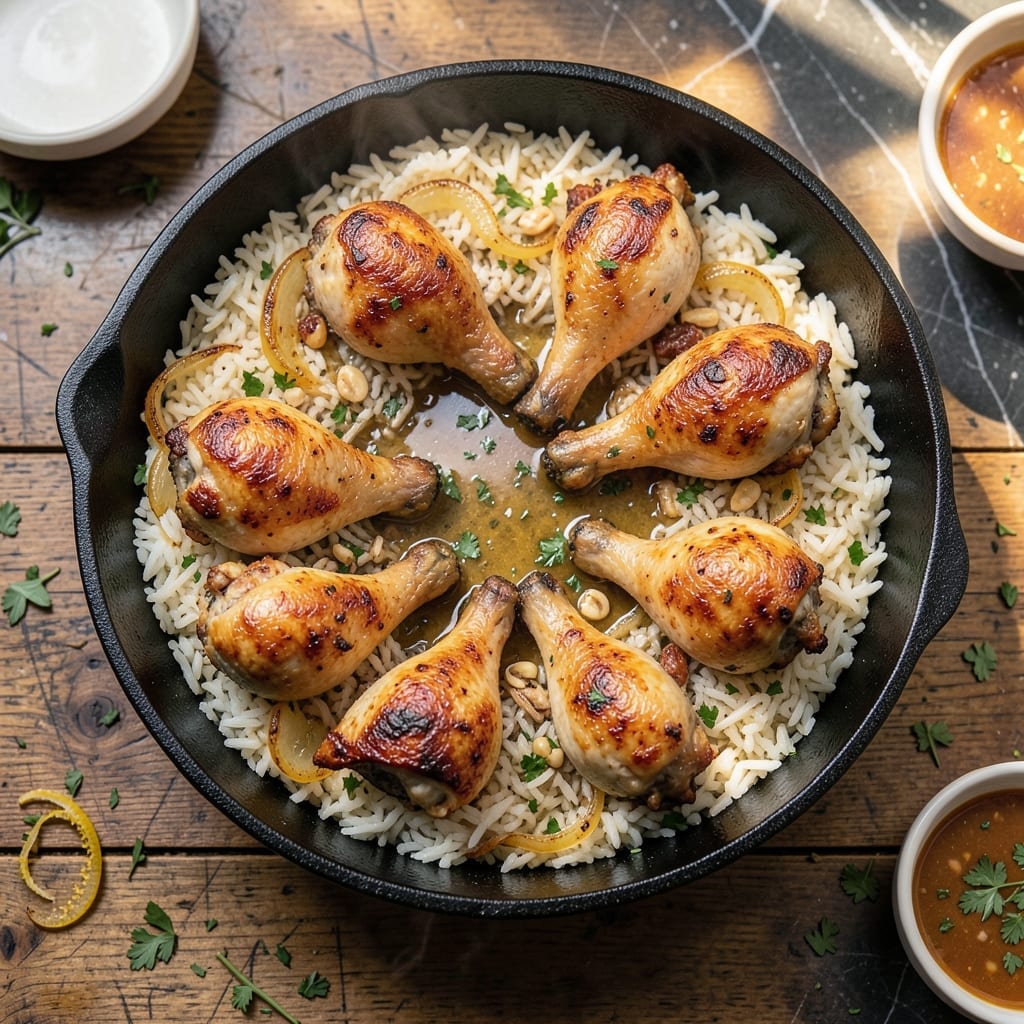 Chicken Legs and Rice Casserole Recipe: Crispy Skin Meets Fluffy Grains