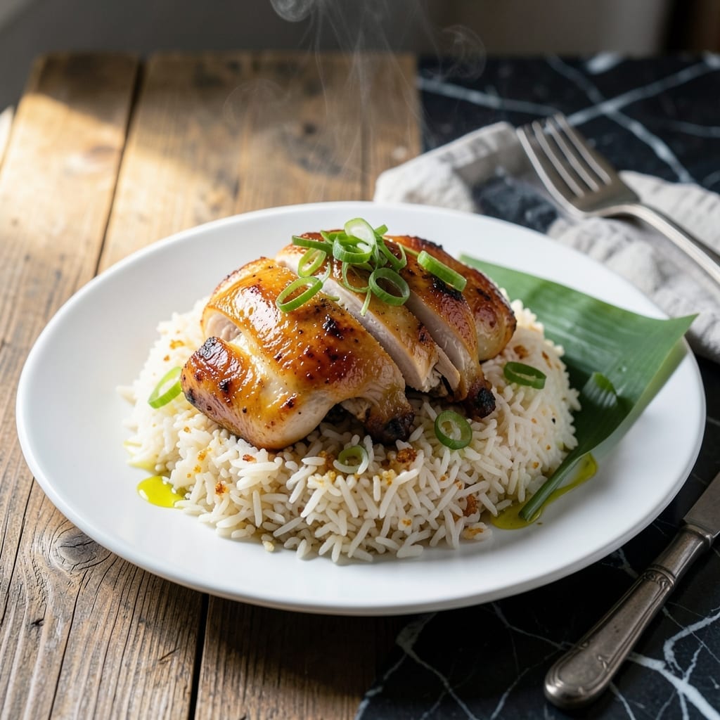Hainanese Chicken Rice Recipe Instant Pot: Silky Poached Chicken with Fragrant Ginger Rice