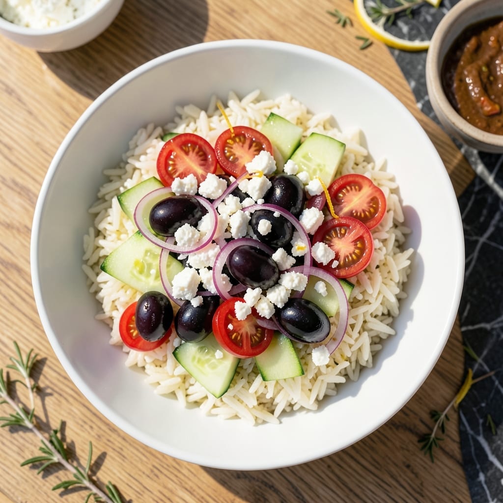 Greek Rice Bowl Recipe: Vibrant Mediterranean Flavors in One Dish