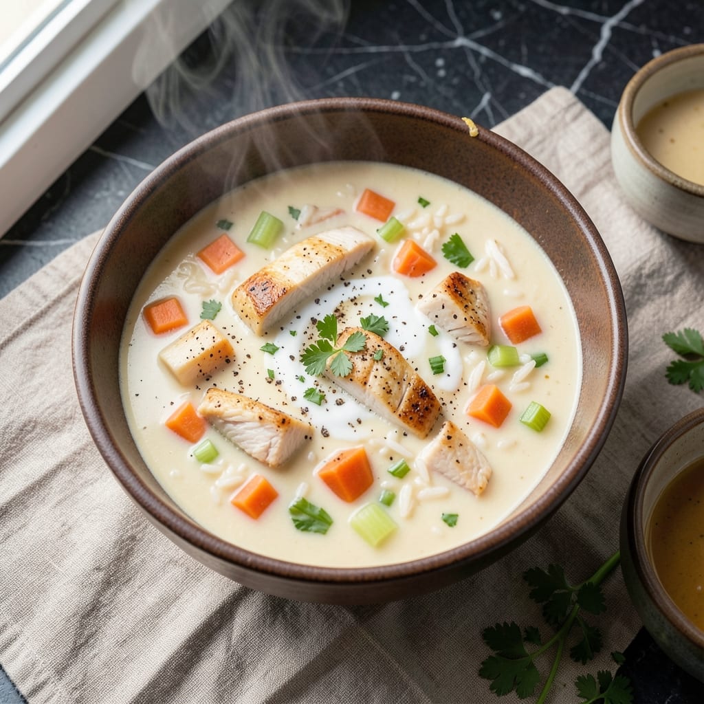 Cream of Chicken and Rice Soup Recipe: Homestyle Creaminess With Hearty Bites
