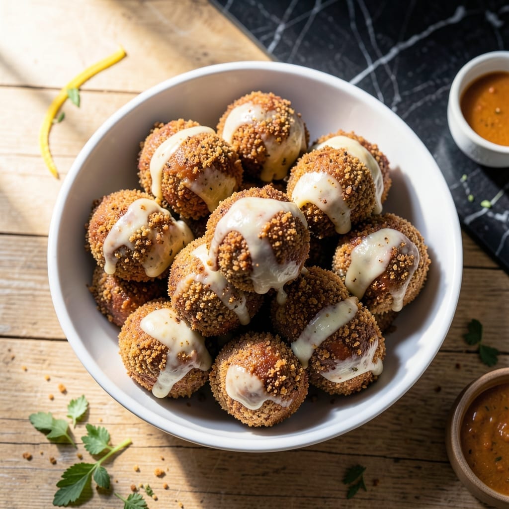 Chicken Bread Balls Recipe: Crispy Bites With Cheesy Surprise Centers Chicken Bread Balls Recipe: Crispy Bites With Cheesy Surprise Centers