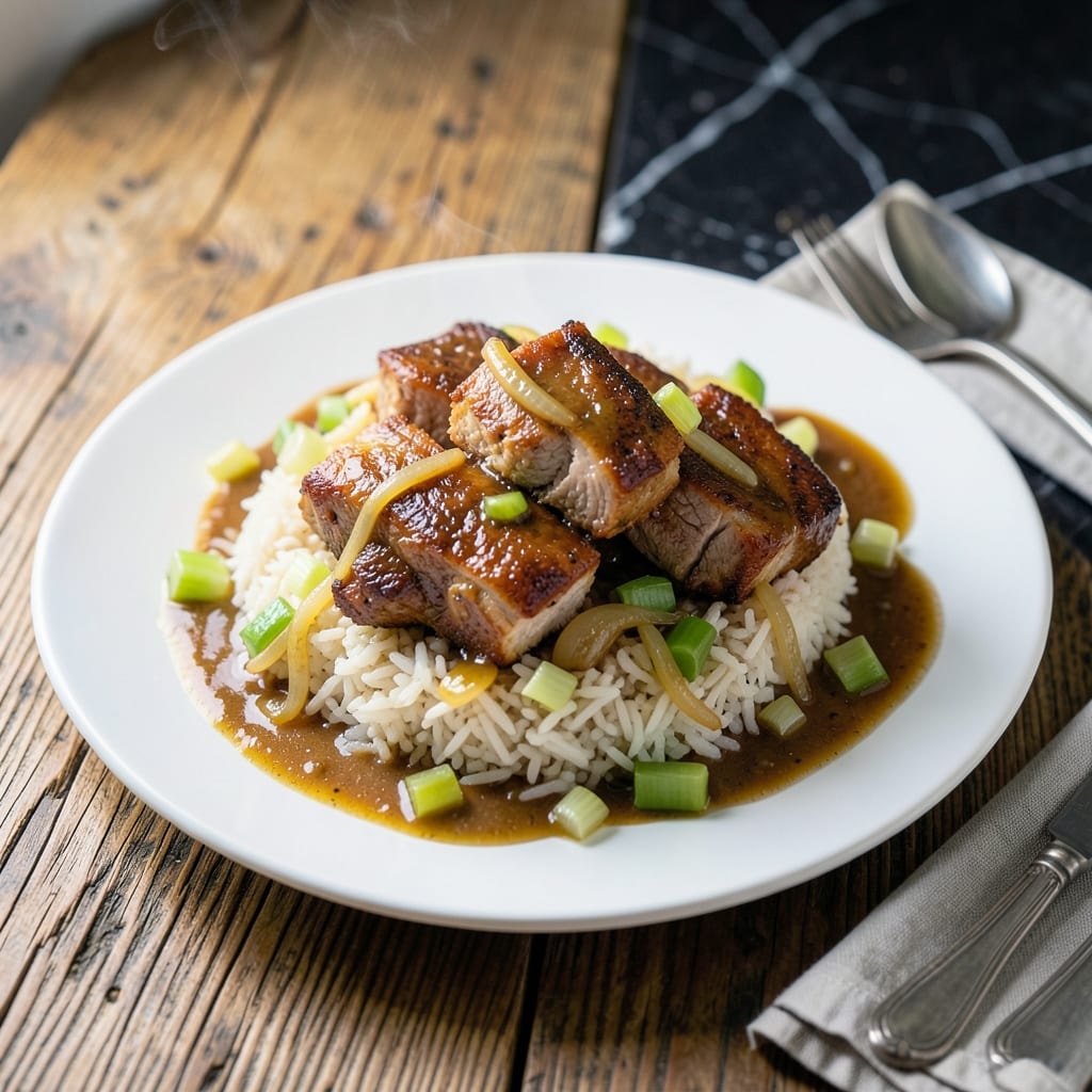 Pork, Rice and Gravy Recipe: Smothered in Savory Louisiana Style