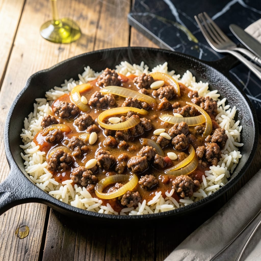 Ground Beef, Onion and Rice Recipe: Hearty One-Pot Family Meal Ground Beef, Onion and Rice Recipe: Hearty One-Pot Family Meal