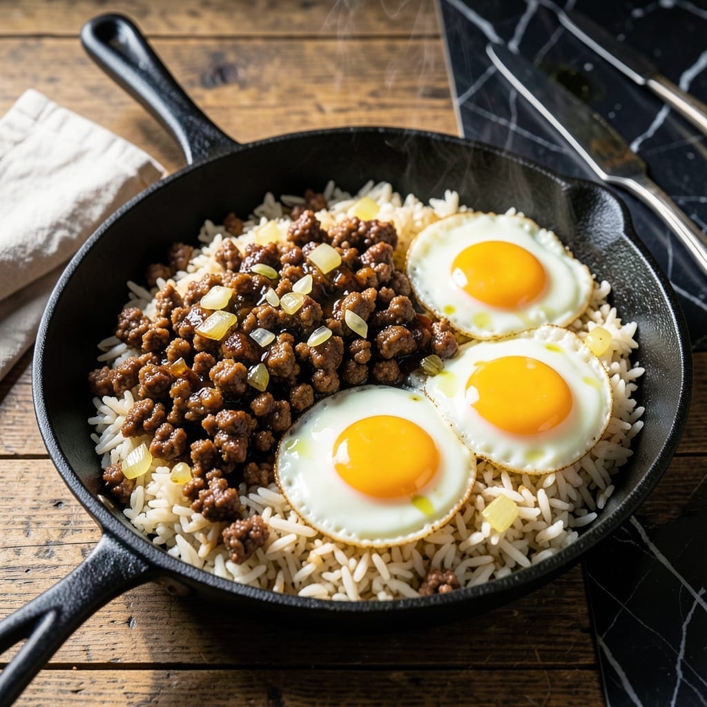 Ground Beef, Rice, and Eggs Recipe: Savory Breakfast Bowl with Protein Power Ground Beef, Rice, and Eggs Recipe: Savory Breakfast Bowl with Protein Power