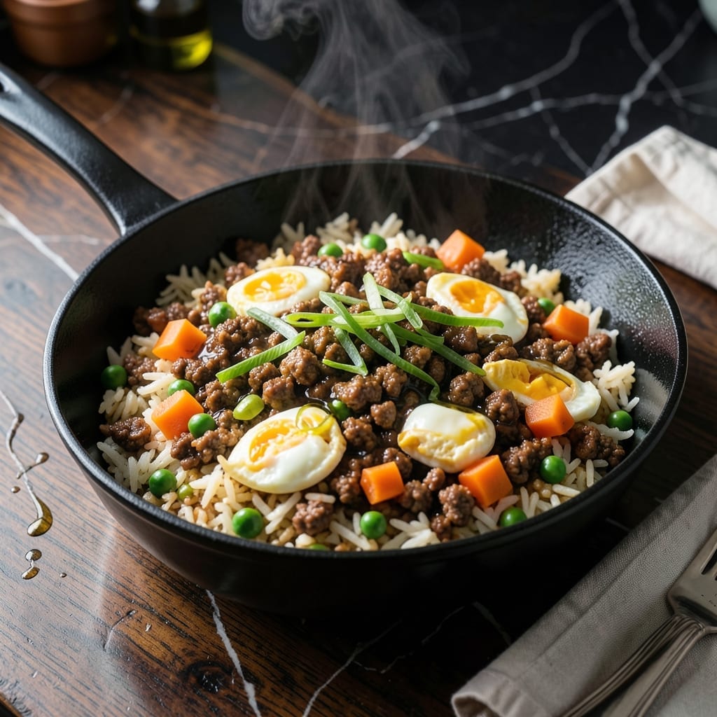 Ground Beef Fried Rice Recipe: Wok-Seared Savory Bites With Garden Veggies Ground Beef Fried Rice Recipe: Wok-Seared Savory Bites With Garden Veggies
