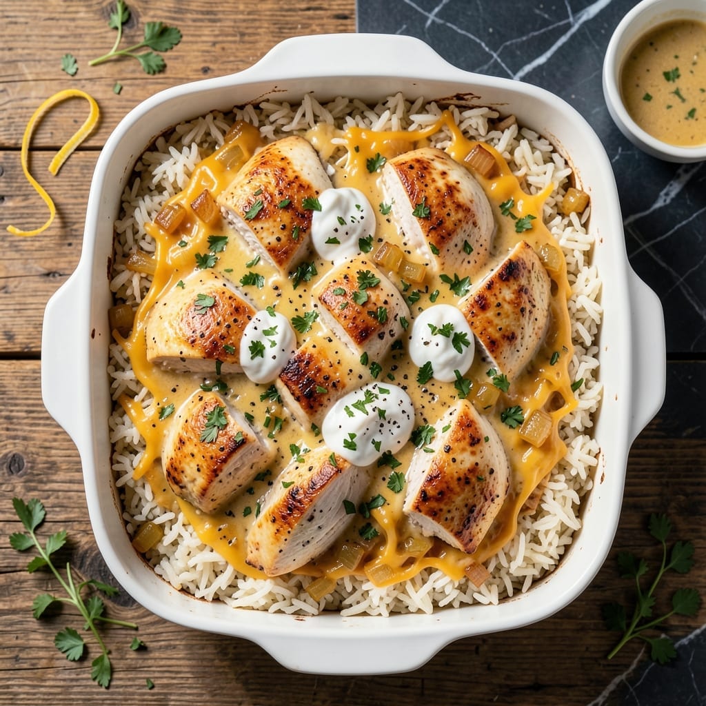Heavenly Chicken and Rice Casserole Recipe: Baked Creamy Comfort for Family Dinners