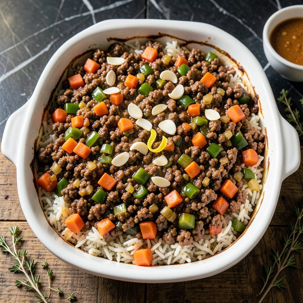 Ground Beef Rice Casserole Recipe: Cheesy Baked Comfort with Garden Veggies Ground Beef Rice Casserole Recipe: Cheesy Baked Comfort with Garden Veggies