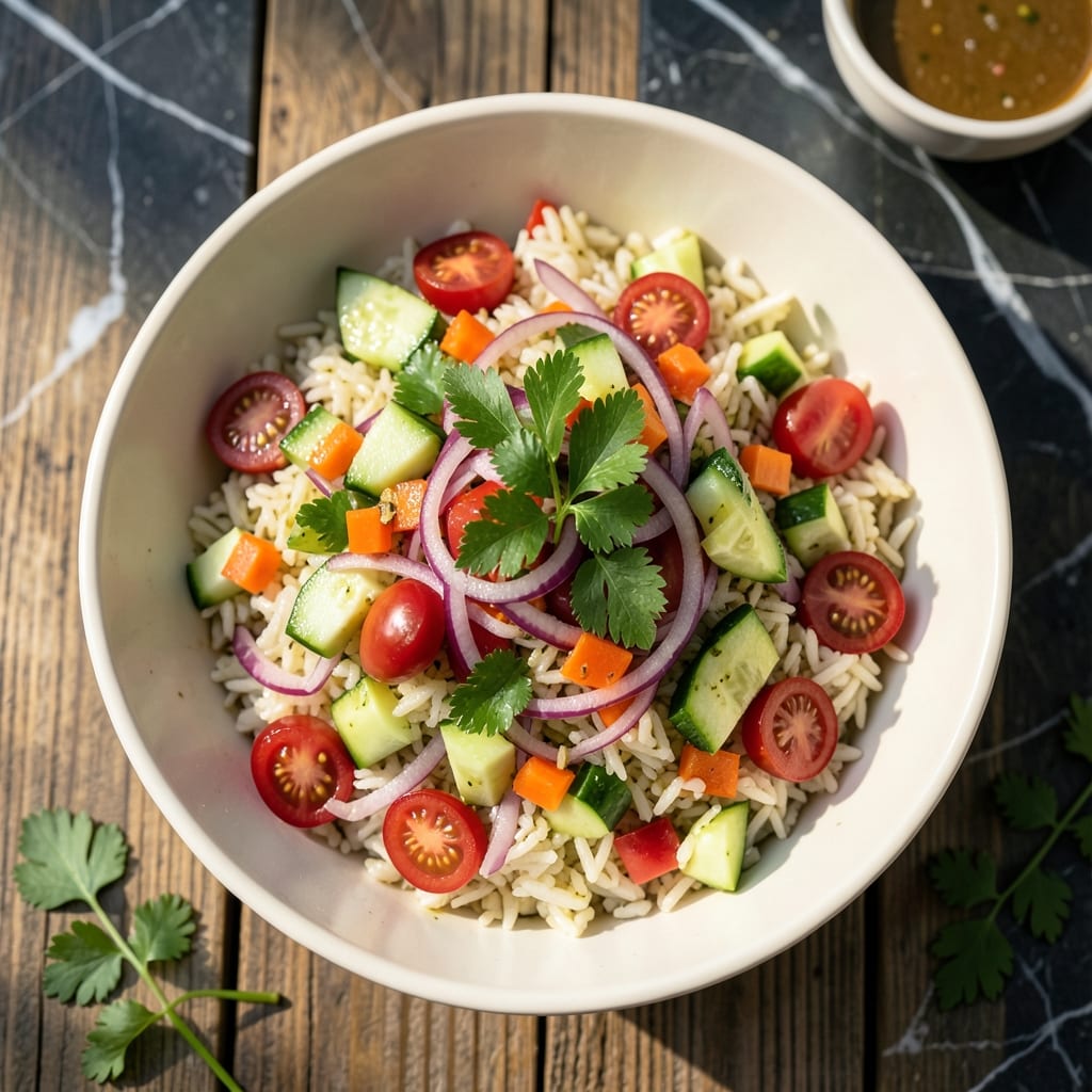 Picnic Rice Salad Recipe: Bright Herbs and Tangy Dressing Picnic Rice Salad Recipe: Bright Herbs and Tangy Dressing
