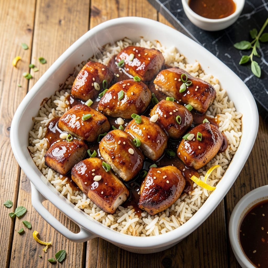Teriyaki Chicken and Rice Casserole Recipe: Savory Bake with Glazed Perfection