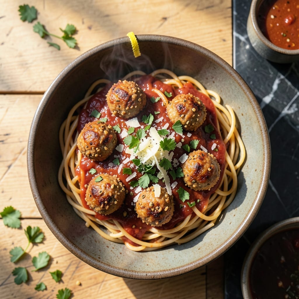 Chicken Meatball Spaghetti Recipe: Savory Bites in Rich Tomato Sauce Chicken Meatball Spaghetti Recipe: Savory Bites in Rich Tomato Sauce