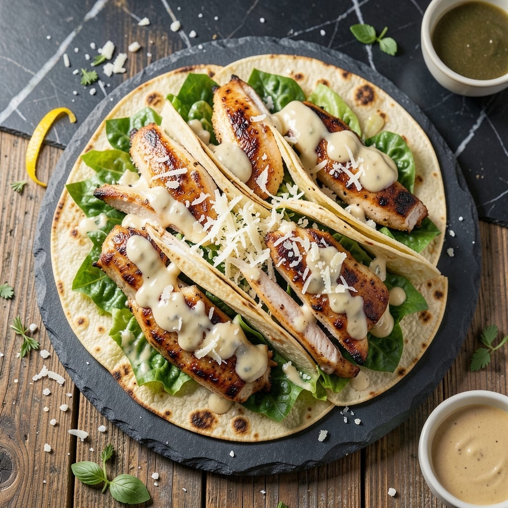 Chicken Caesar Tacos Recipe: Crunchy Romaine and Parmesan Twist