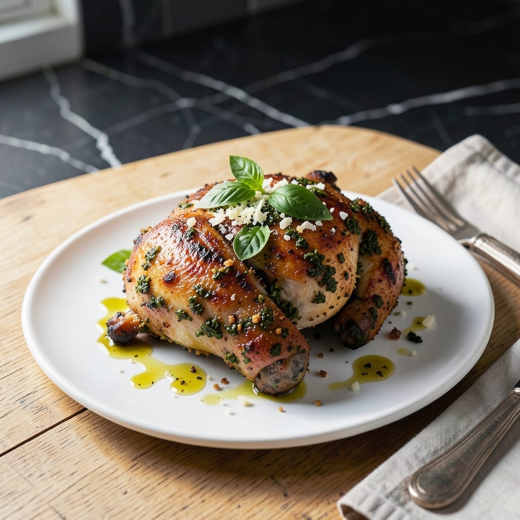 Basil Chicken Thigh Recipe: Herb-Crusted and Oven-Baked to Juiciness