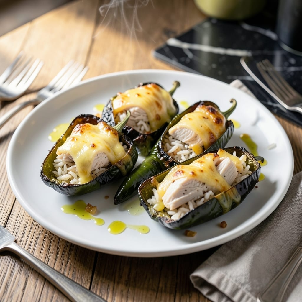 Chicken Stuffed Poblano Recipe: Smoky Cheese-Filled Peppers Chicken Stuffed Poblano Recipe: Smoky Cheese-Filled Peppers