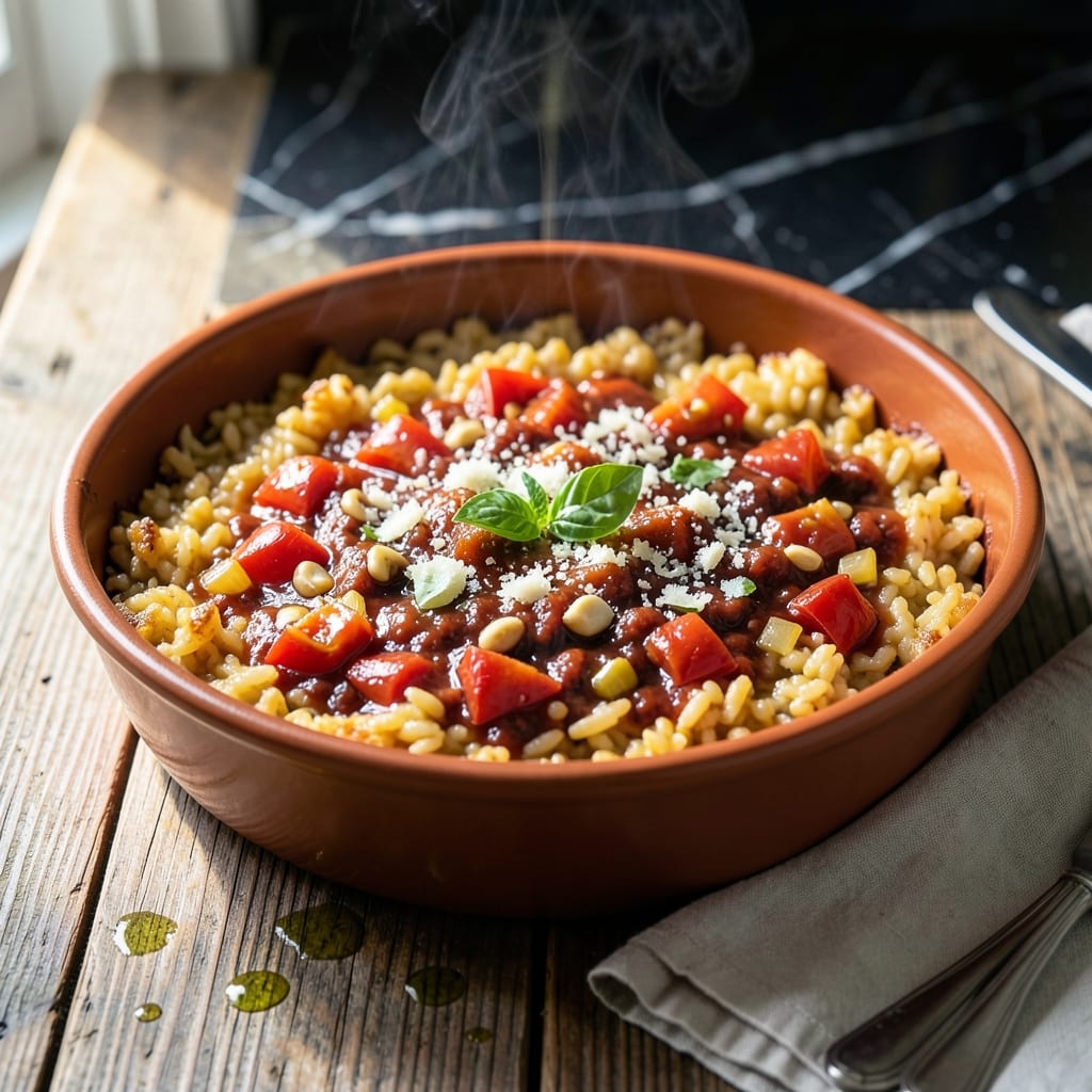 Italian Baked Rice Recipe: Crispy Top Layered With Herbed Tomatoes Italian Baked Rice Recipe: Crispy Top Layered With Herbed Tomatoes