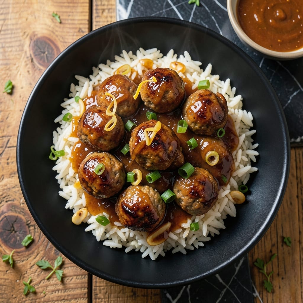 Honey Garlic Meatball Rice Bake Recipe: Sweet and Savory One-Pan Meal