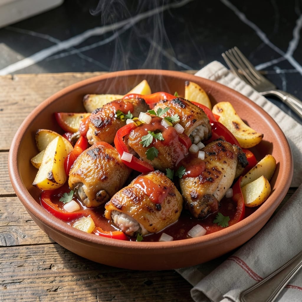 Chicken Afritada Recipe Ingredients: Filipino-Style Stew With Potatoes and Bell Peppers Chicken Afritada Recipe Ingredients: Filipino-Style Stew With Potatoes and Bell Peppers