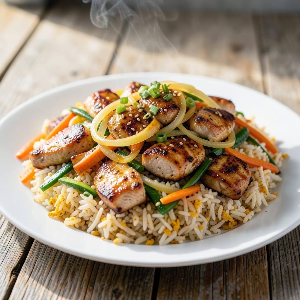 Hibachi Style Chicken Fried Rice Recipe: Smoky Wok-Charred Goodness