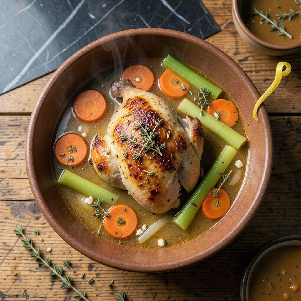 Chicken Soup Recipe With Roasted Chicken: Rich Broth and Succulent Shreds Chicken Soup Recipe With Roasted Chicken: Rich Broth and Succulent Shreds