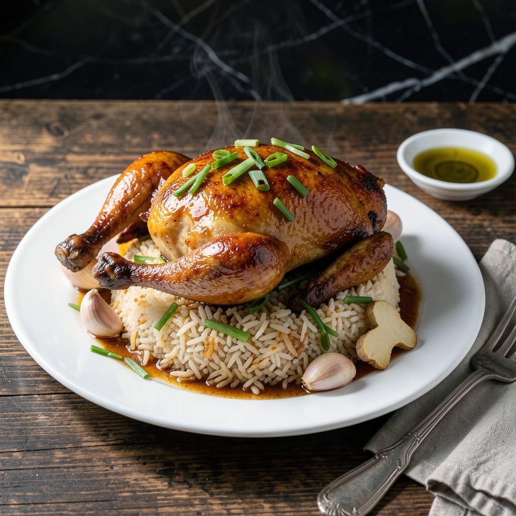 Chinese Roast Chicken Rice Recipe: Hainanese-Style Aromatic Delight