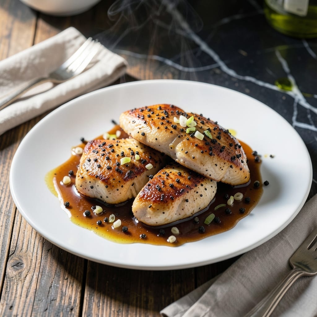 Chicken Au Poivre Recipe: Classic French Peppercorn Steakhouse Style Chicken Au Poivre Recipe: Classic French Peppercorn Steakhouse Style