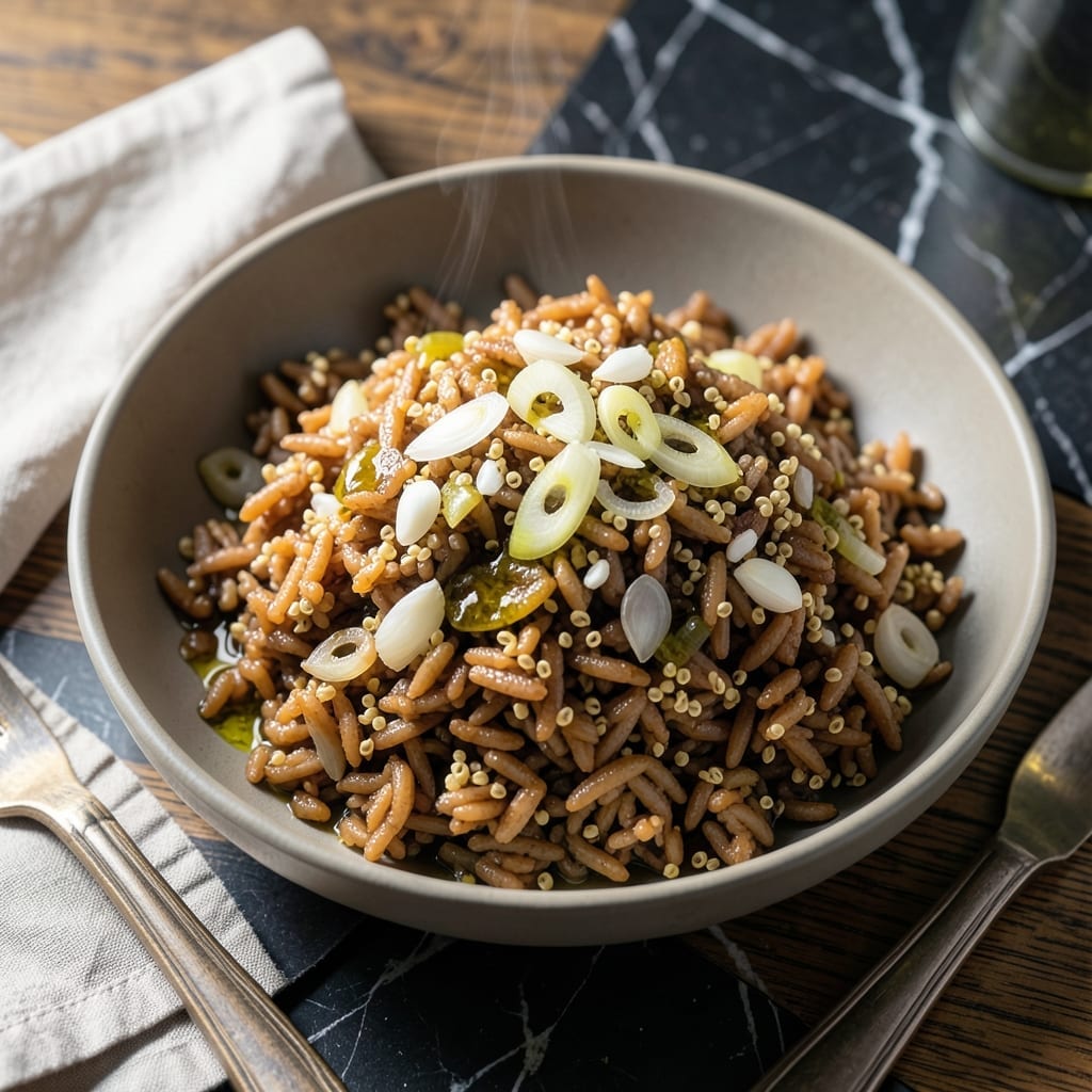 Healthy Brown Rice and Quinoa Recipe: Nutty Duo With Garden Freshness Healthy Brown Rice and Quinoa Recipe: Nutty Duo With Garden Freshness