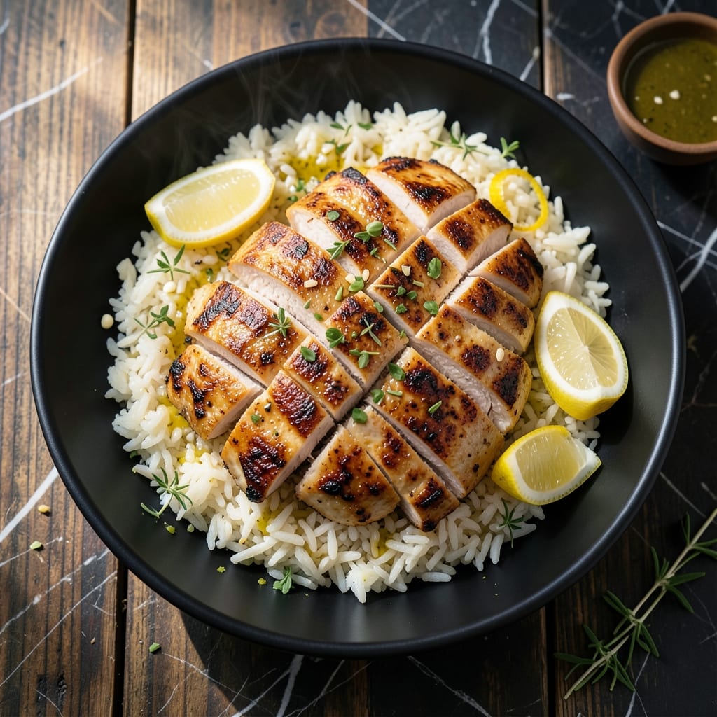 Grilled Chicken Rice Recipe: Smoky Charred Protein Over Fluffy Grains