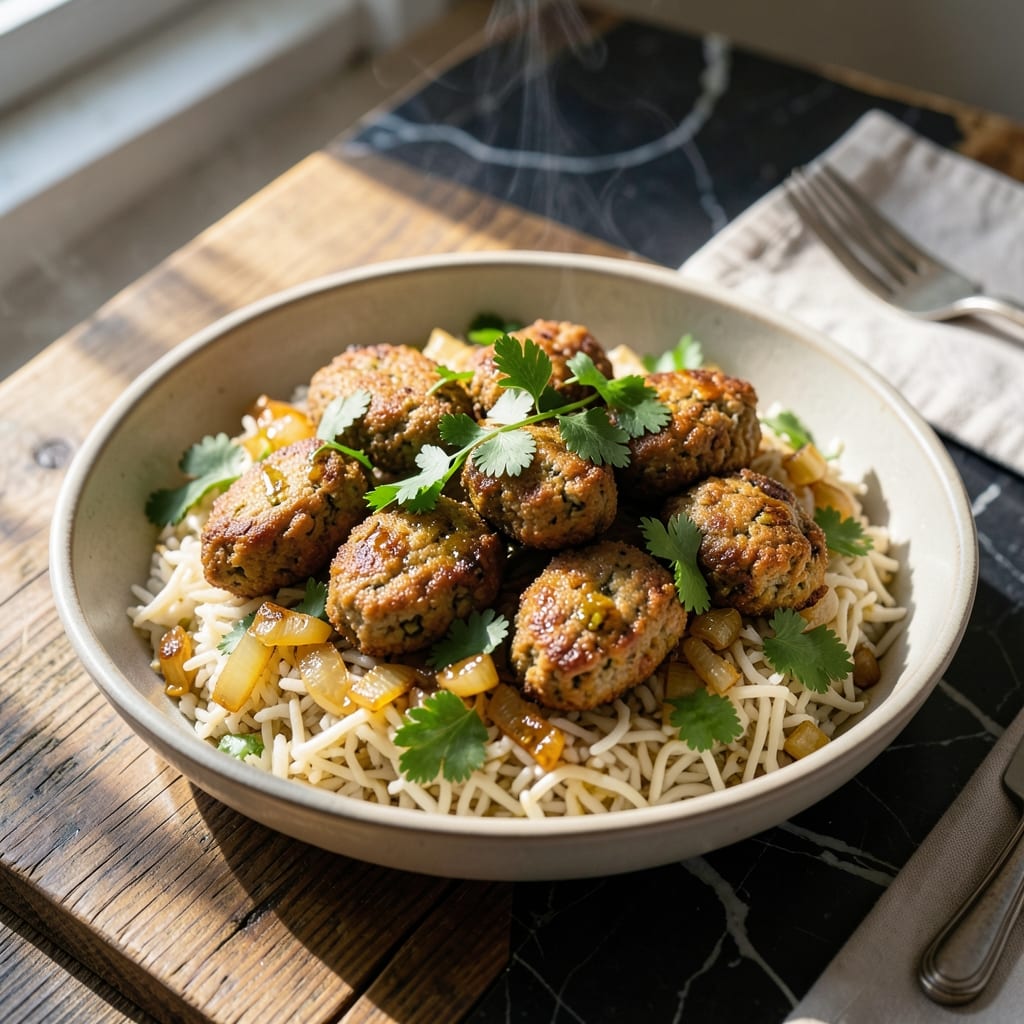 Falafel Over Rice Recipe: Crispy Chickpeas on Fluffy Basmati Falafel Over Rice Recipe: Crispy Chickpeas on Fluffy Basmati