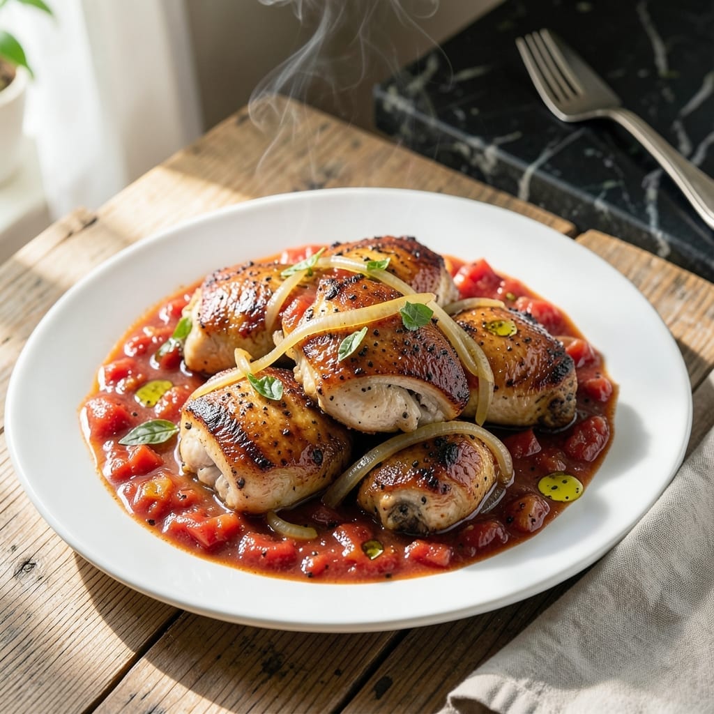Chicken Tomato Recipe Italian: Rustic Simmered Harmony with Fresh Basil