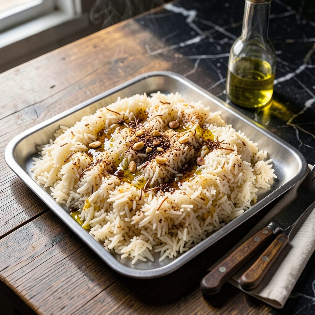 Halal Cart Rice Recipe: Street-Style Yellow Rice With Cumin and Garlic