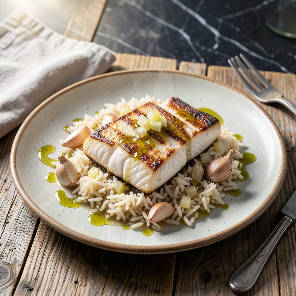 Halibut and Rice Recipe: Flaky Fish and Fragrant Grains in One Pan