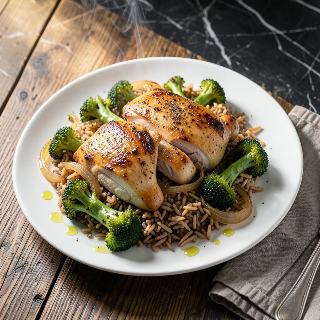 Chicken Broccoli and Brown Rice Recipe: One-Pan Nutrient-Packed Dinner