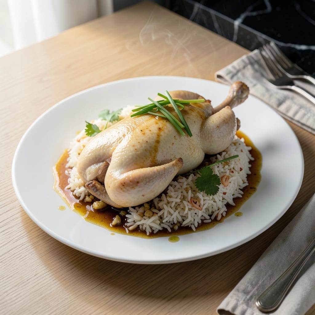 Hainan Chicken Recipe: Silky Poached Perfection With Ginger-Scallion Oil