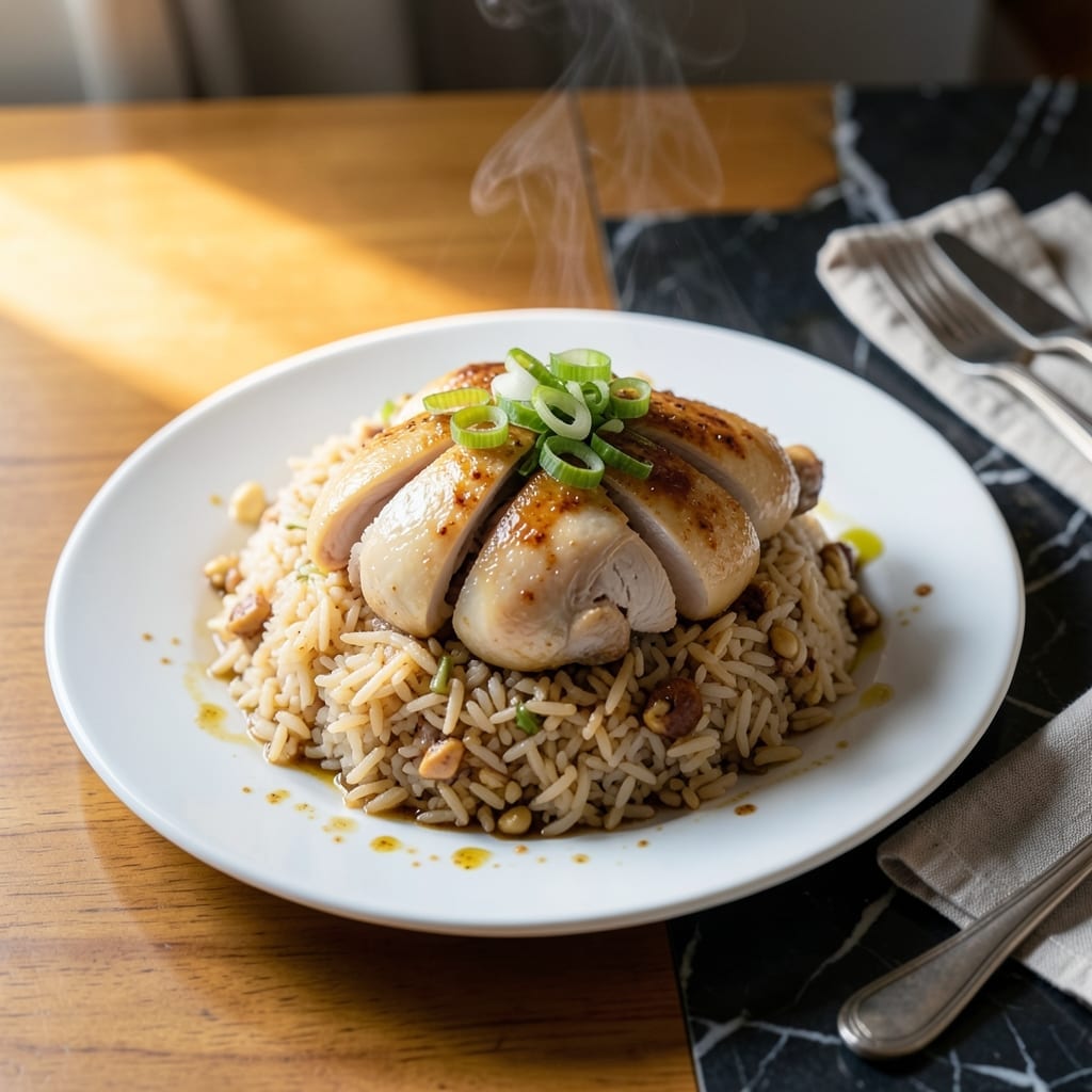Hainanese Chicken Rice Recipe: Fragrant Poached Chicken With Aromatic Rice Hainanese Chicken Rice Recipe: Fragrant Poached Chicken With Aromatic Rice