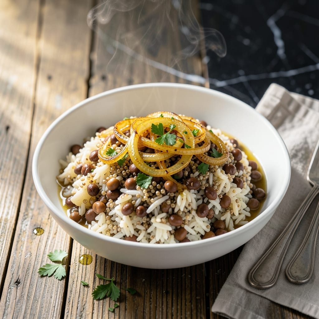 Rice Quinoa Lentil Recipe: Nutty Tri-Grain Power Bowl Rice Quinoa Lentil Recipe: Nutty Tri-Grain Power Bowl