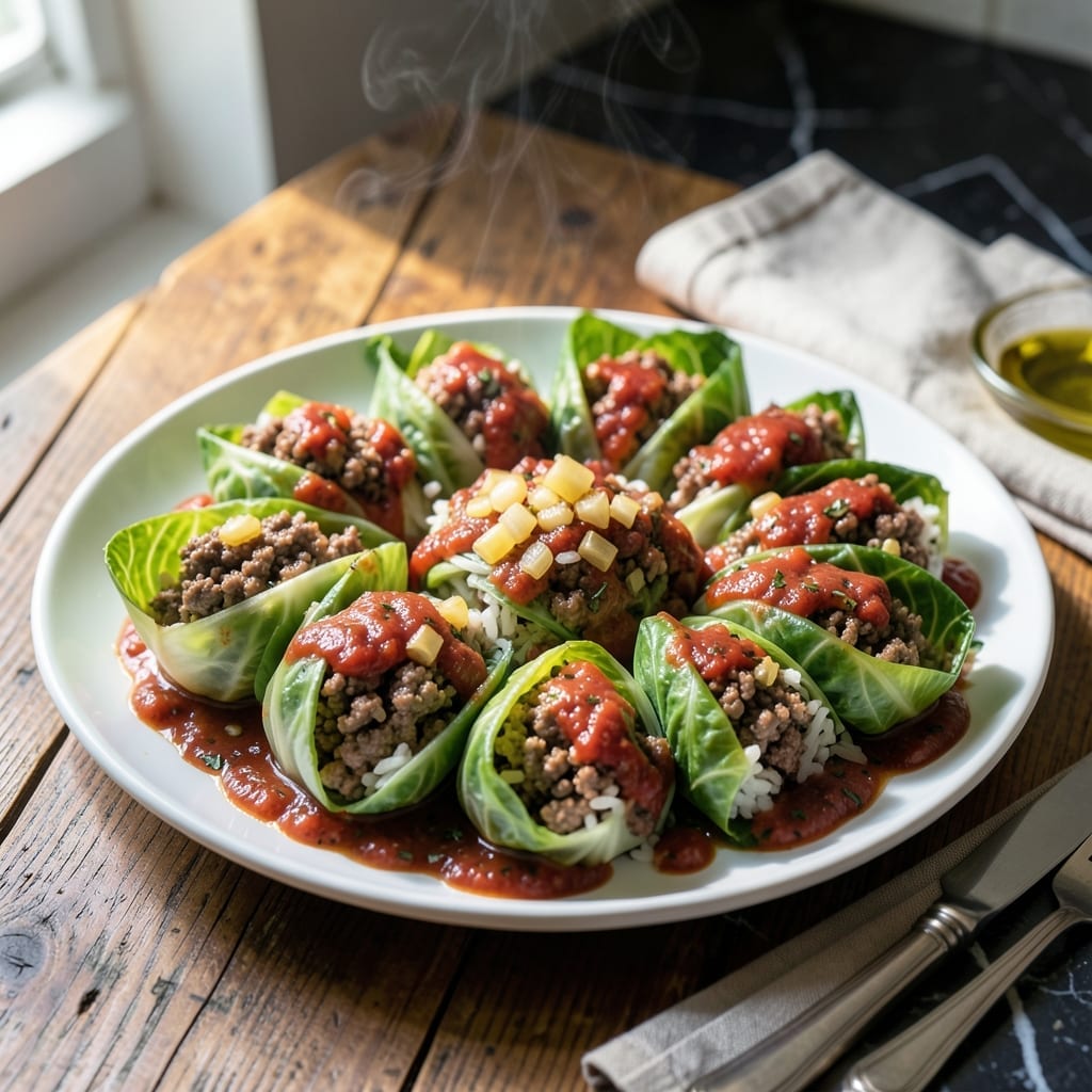 Ground Beef and Rice Stuffed Cabbage Rolls Recipe: Grandma's Hearty Handheld Feast