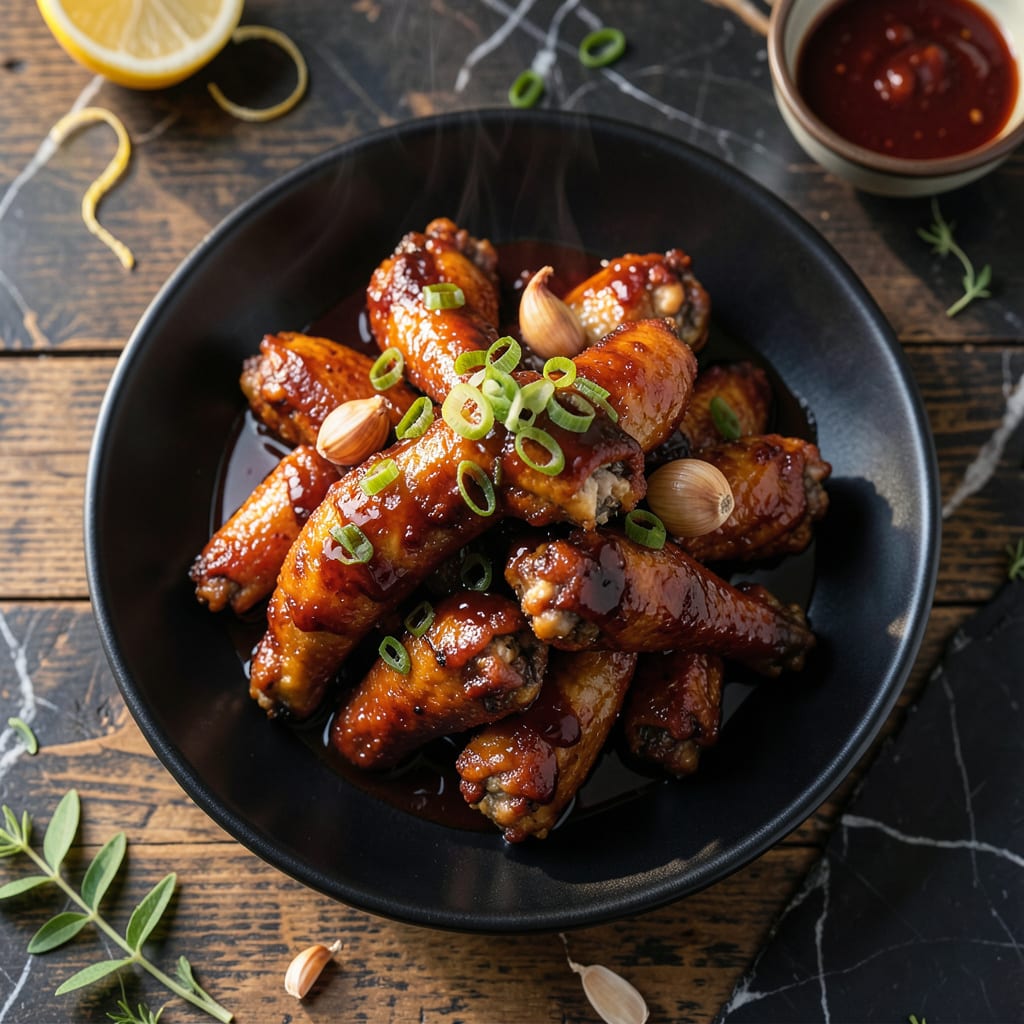 a1 sauce chicken wing recipe example with annotations