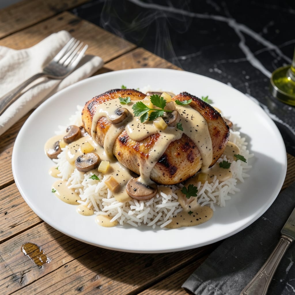 Cream Of Mushroom Chicken And Rice Crockpot Recipe: Slow-Cooked Creamy Indulgence