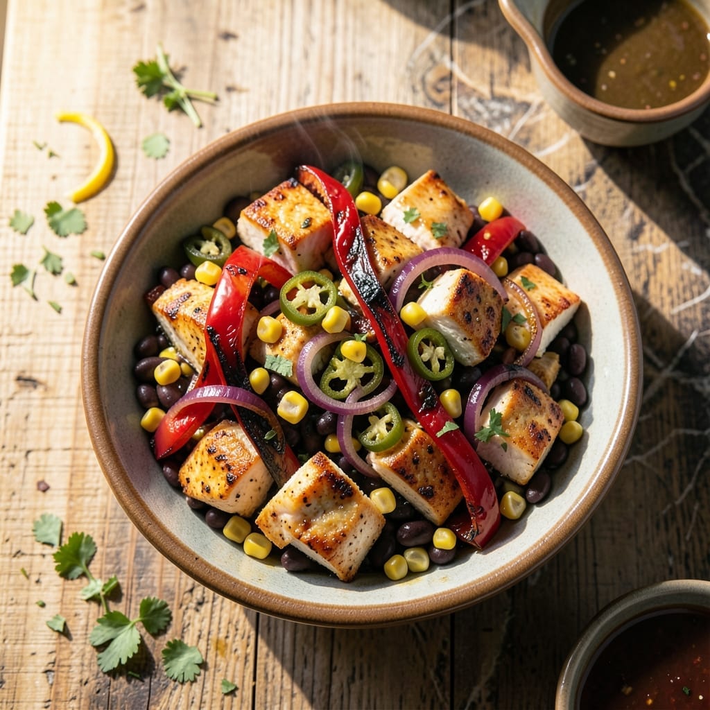 Southwest Chicken Bake Recipe: Spicy Peppers and Cheesy Topping