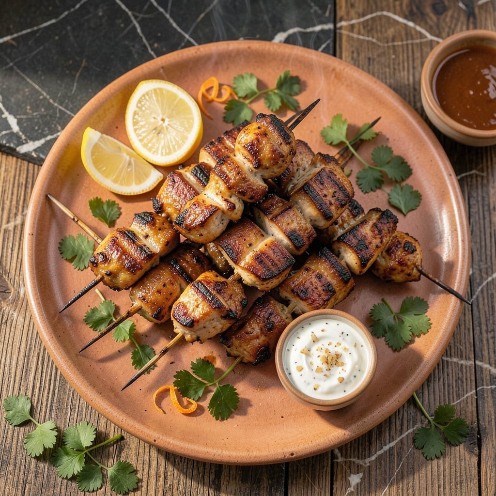 Chicken Tandoori Skewers Recipe: Smoky Charcoal Grill Flavors Chicken Tandoori Skewers Recipe: Smoky Charcoal Grill Flavors