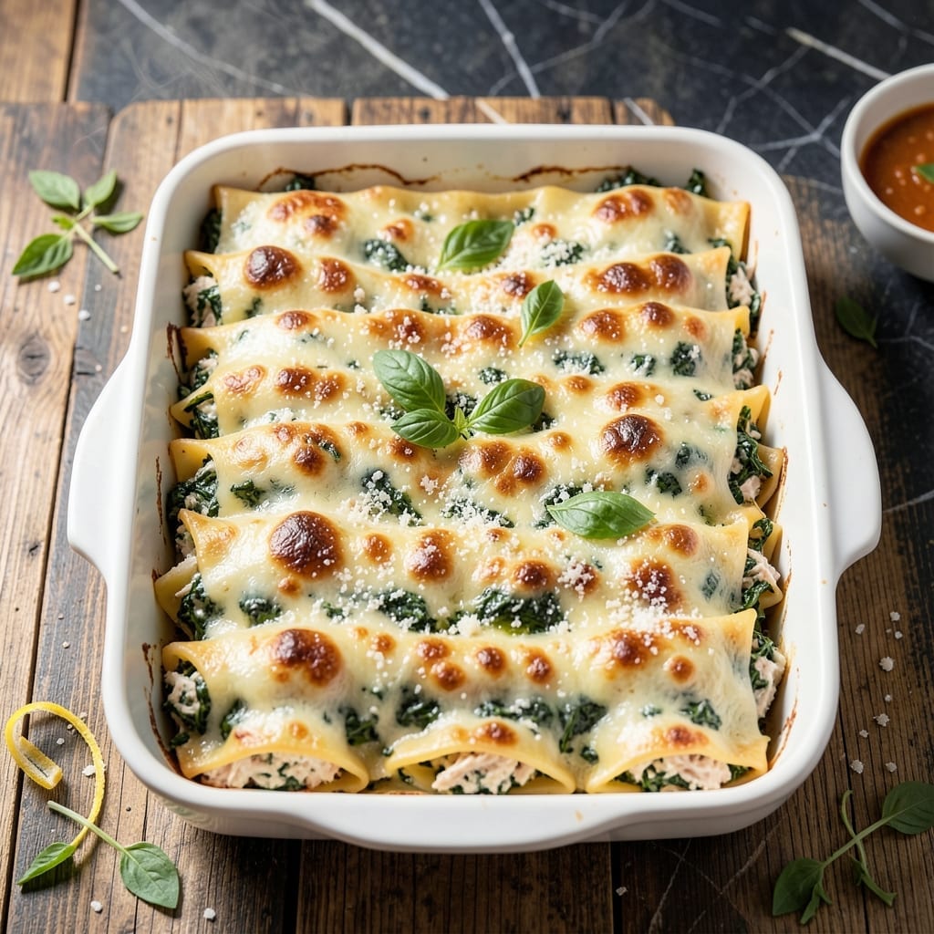 Chicken Cannelloni Recipe: Cheesy Layers With Spinach and Herbs