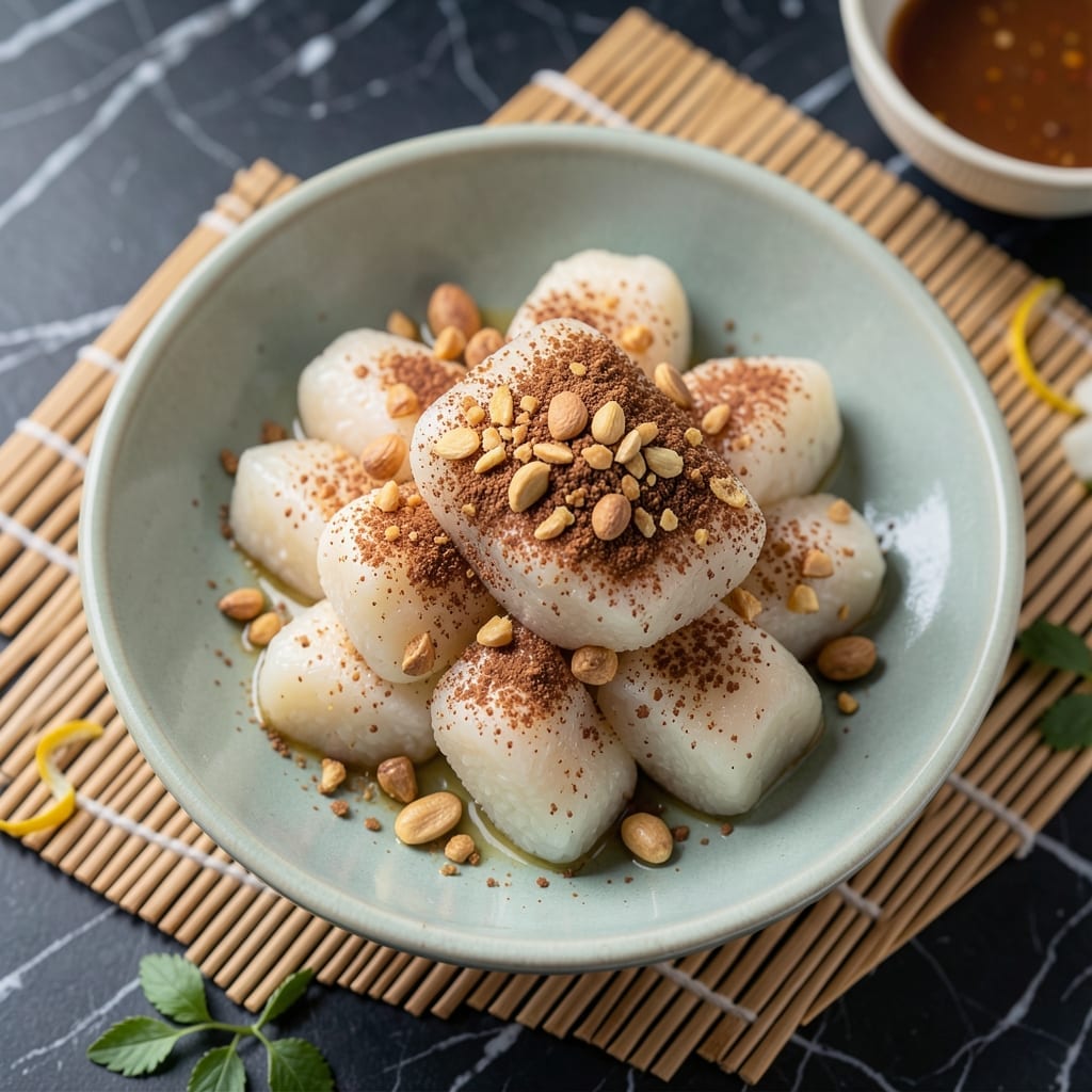 Korean Glutinous Rice Cake Recipe: Chewy Pillows With Sweet And Nutty Toppings