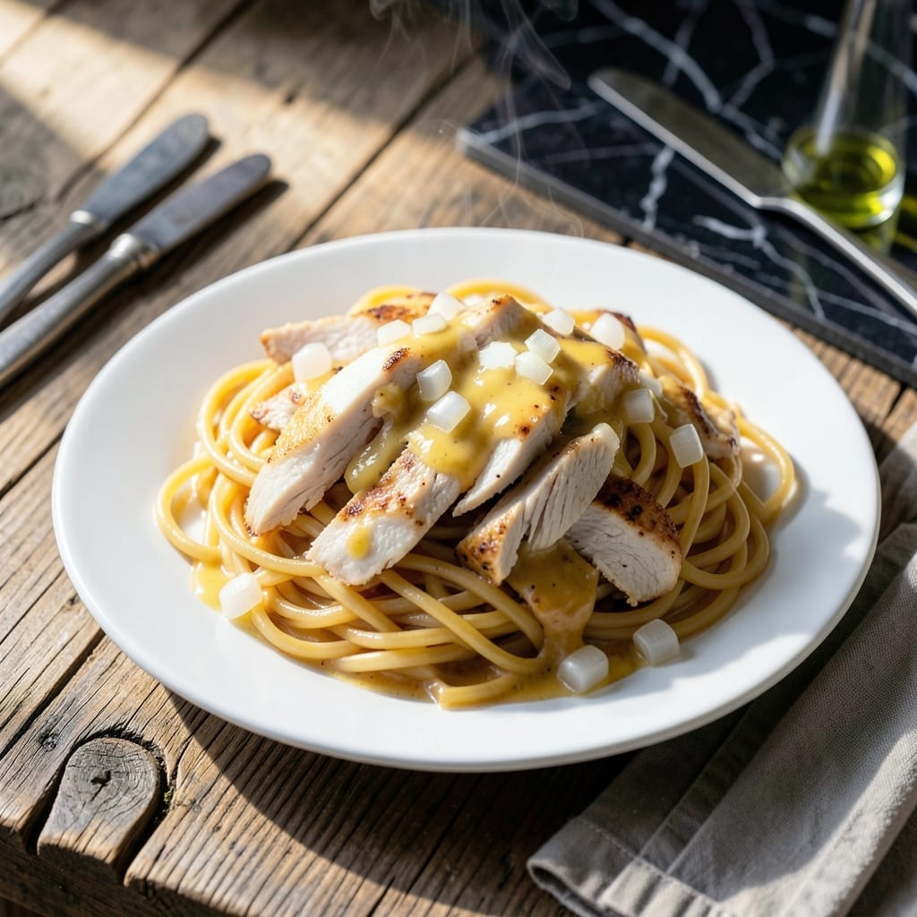 Easy No Bake Chicken Spaghetti Recipe: Creamy Cheese and Pasta Delight