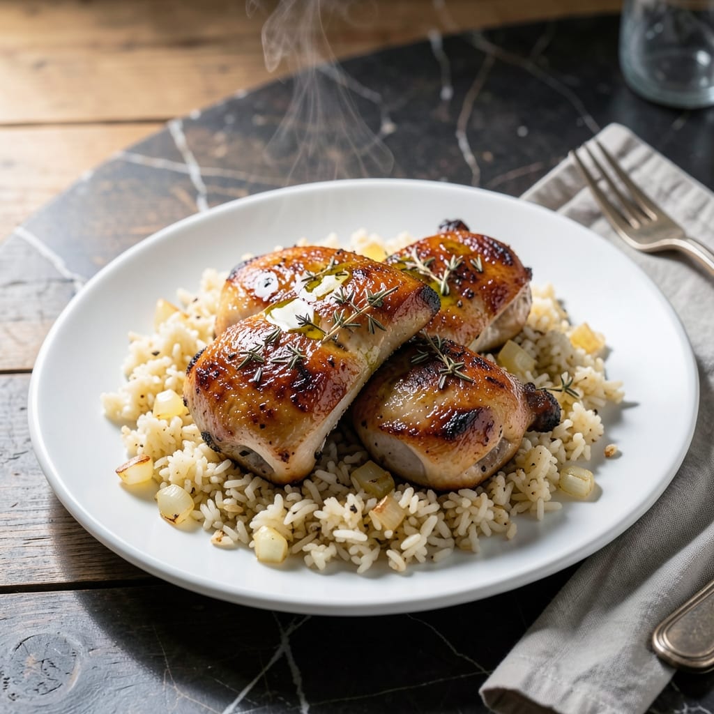 Chicken Thigh and Cauliflower Rice Recipe: Savory Low-Carb Skillet Meal