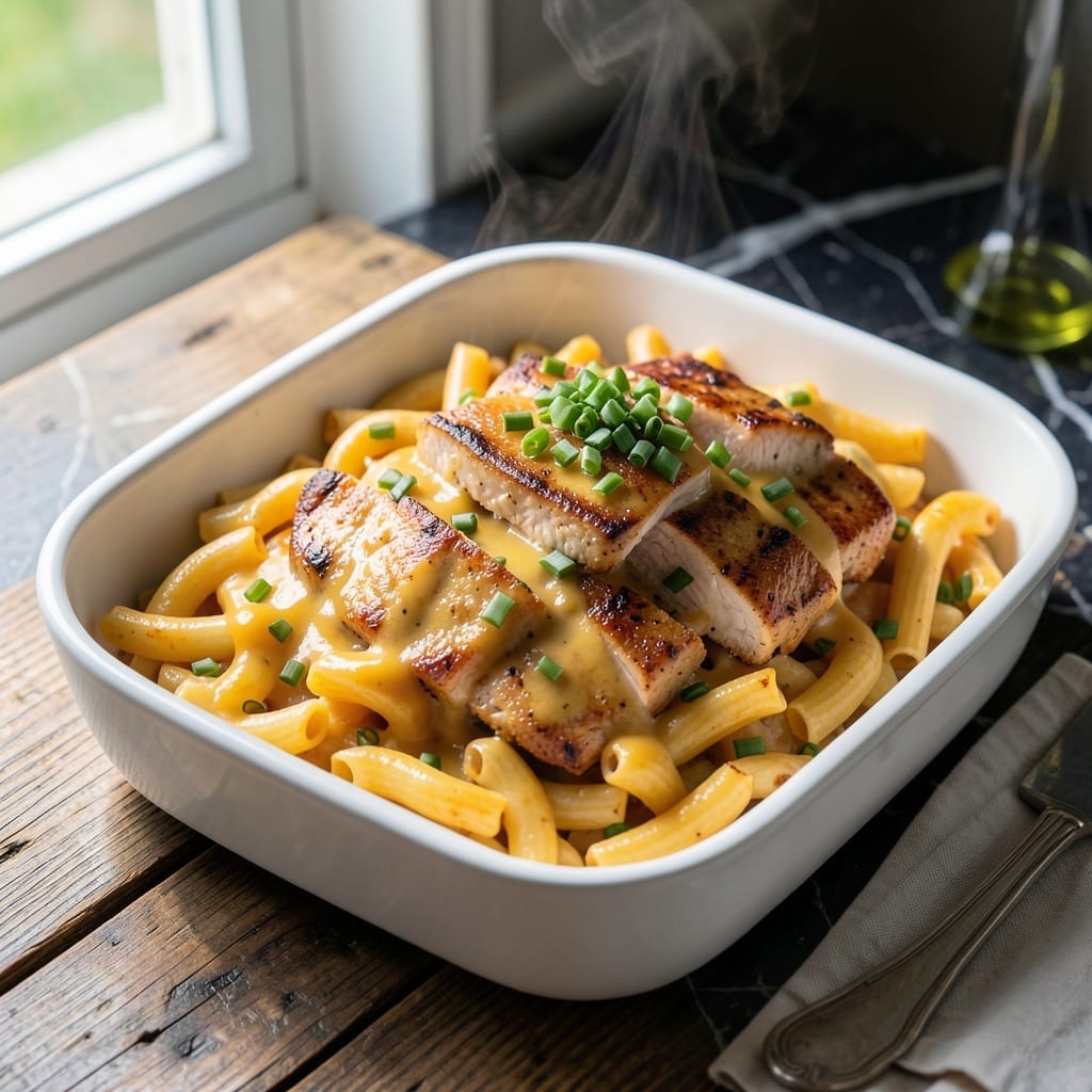 Mac and Chicken Recipe: Cheesy Baked Indulgence With Crispy Topping