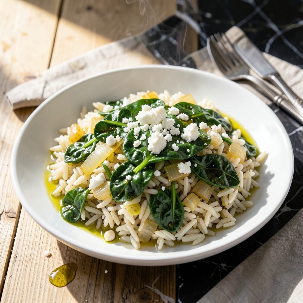 Greek Spinach Rice Spanakorizo Recipe: Lemon-Infused Herbed Comfort