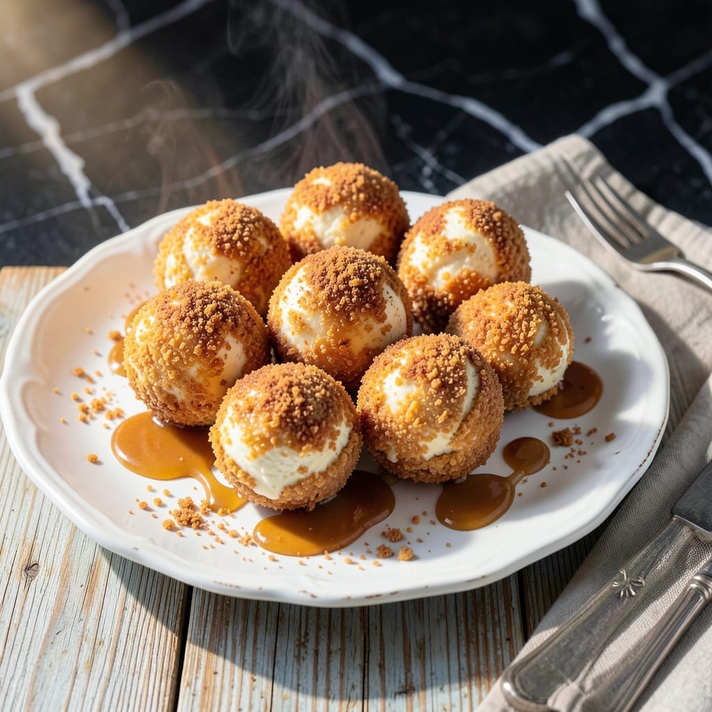 Fried Ice Cream Recipe With Rice Krispies: Crunchy Coated Vanilla Surprise Fried Ice Cream Recipe With Rice Krispies: Crunchy Coated Vanilla Surprise