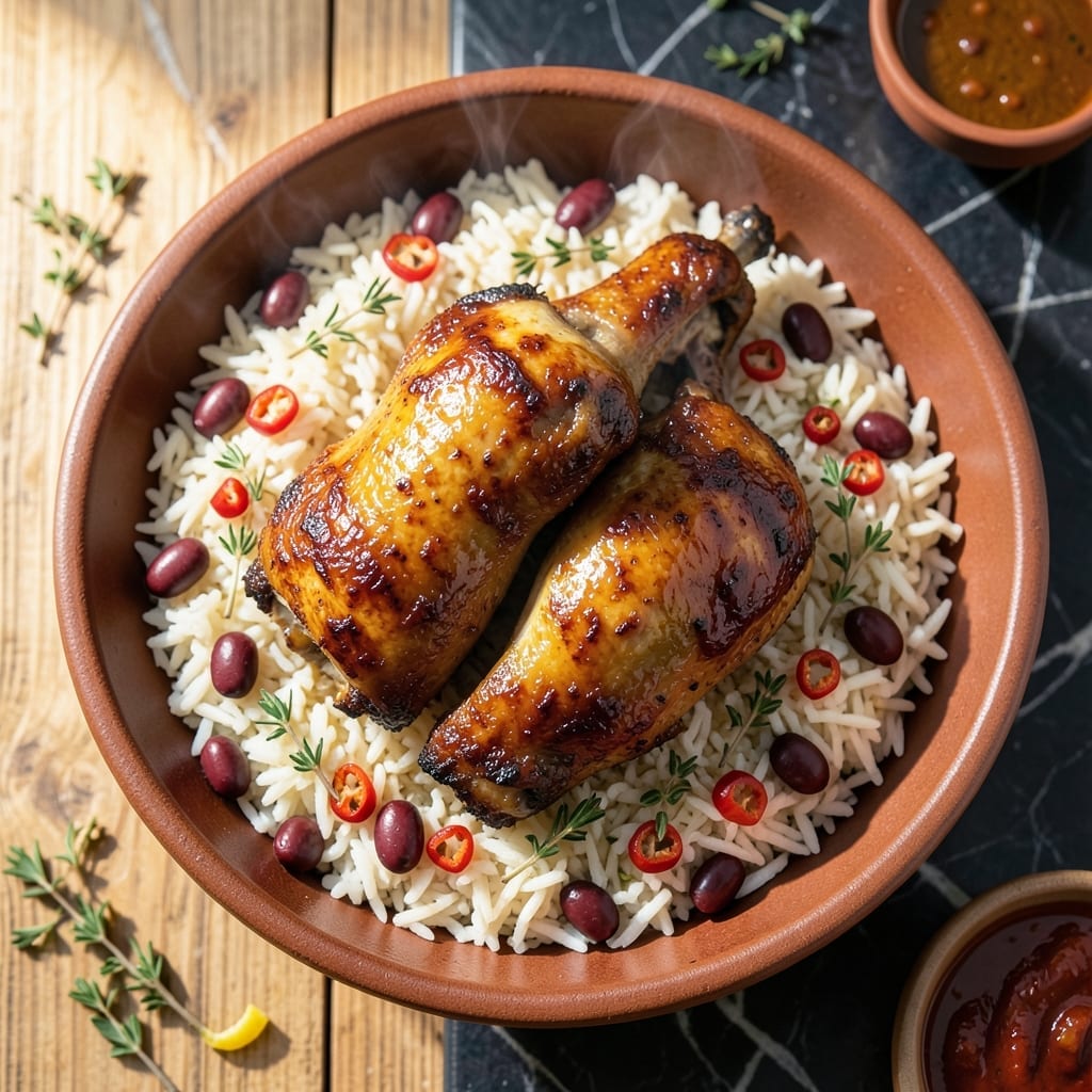 Jerk Chicken and Rice and Peas Recipe: Caribbean Spice in One Pot Jerk Chicken and Rice and Peas Recipe: Caribbean Spice in One Pot