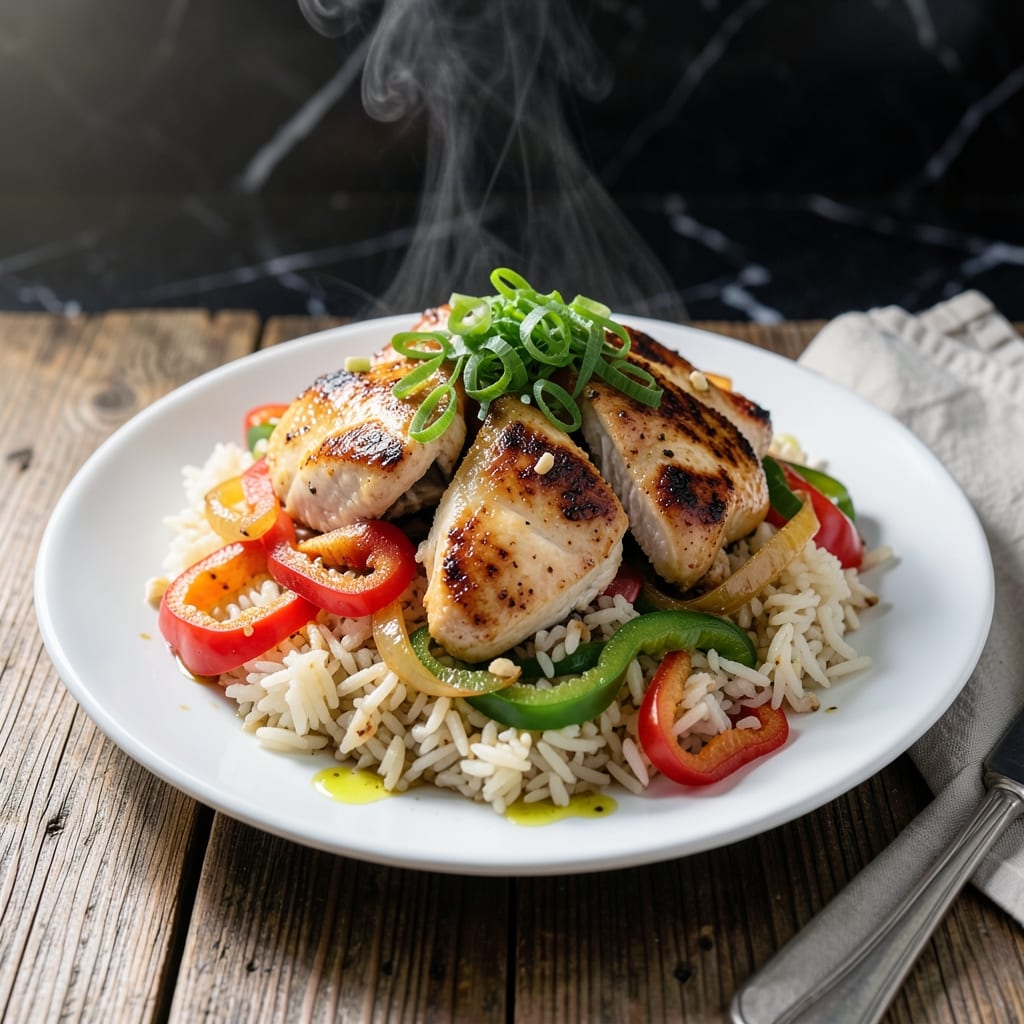 Chicken Onion Bell Pepper Rice Recipe: Colorful Stir-Fry in 25 Minutes