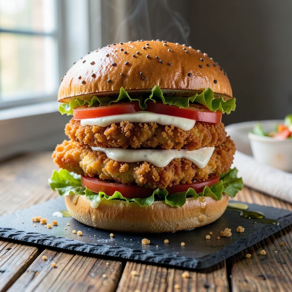 Crispy Chicken Burger Recipe: Golden Crunch With Juicy Bites Crispy Chicken Burger Recipe: Golden Crunch With Juicy Bites