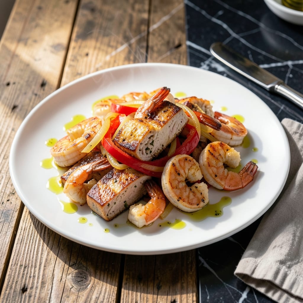 Chicken Sausage Shrimp Recipe: Surf and Turf Skillet Sensation Chicken Sausage Shrimp Recipe: Surf and Turf Skillet Sensation